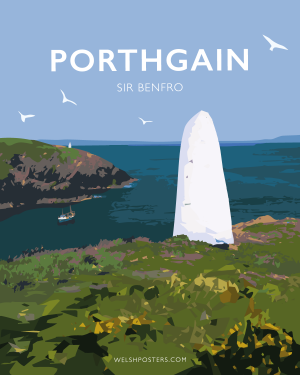 Porthgain Welsh language Poster, Sir Benfro