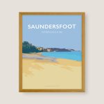 Saudersfoot Beach Framed Poster