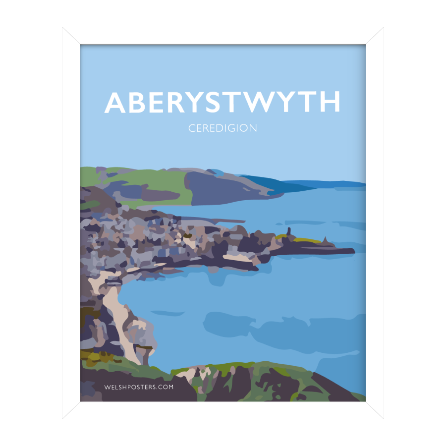 Original Illustration Ceredigion Wales Travel Poster Aberystwyth Art Print