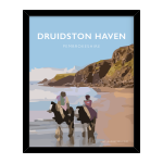 druidstone haven beach pembrokeshire horse riding framed poster