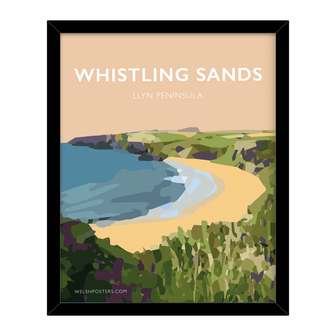 whistling sands llyn poster welsh poster print wales travel posters