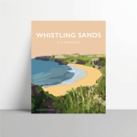 whistling sands llyn poster welsh poster print wales vintage style print