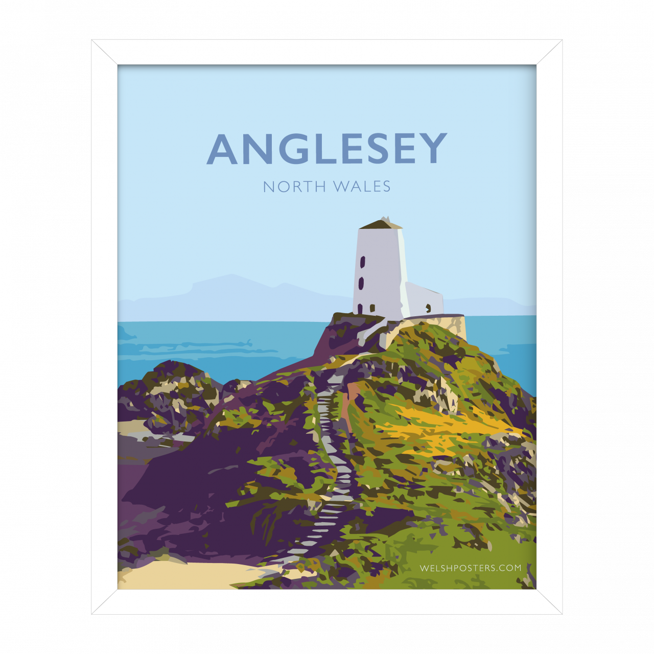 Original Illustration Anglesey Travel Print Set 6x North Wales Travel Posters 