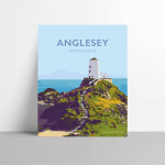 anglesey harlech print snowdonia north wales poster travel vintagestyle poster welsh art