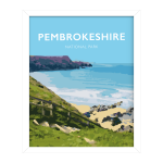 pembrokeshire beach coast path nationalpark print coastal wales west south poster welsh posters travel railway