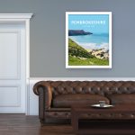 pembrokeshire nationalpark beach print coast wales west south poster welsh posters travel railway