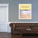 porthcawl beach glamorgan welsh poster wales travel posters railway vintage pastel colourful