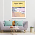 porthcawl beach glamorgan welsh poster wales travel posters railway vintage pastel