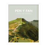 pen y fan welsh Cymraeg cmyru posteri teithio cymraeg printiau welsh posters welsh language white framed print prints