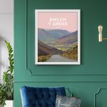 Bwlch y Groes steep road climb northern Snowdonia eryri hellfire pass wales poster print cycling mountain welsh posters travel visit wales art frame design