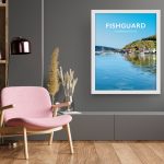 fishguard summer pembrokeshire wales beach coast poster print west south seaside welsh posters travel railway gift art