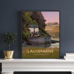 Dylan Thomas Boathouse Laugharne Carmarthenshire Thomas House Wales Poster Print West Seaside Welsh Posters Travel Art Gift