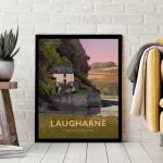 Dylan Thomas Boathouse Laugharne Carmarthenshire Thomas House Wales Poster Print West Seaside Welsh Posters Travel Visit Wales