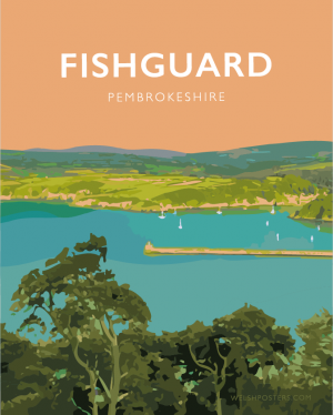 Fishguard Pembrokeshire Ferry Goodwick Sir Benfro West North Wales Poster Print West Seaside Welsh Posters Travel Railway Beautiful Retro Modern Vibrant
