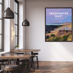 Freshwater West Pembrokeshire Beach Freshie Sir Benfro West South Wales Poster Print West Seaside Welsh Posters Travel Railway