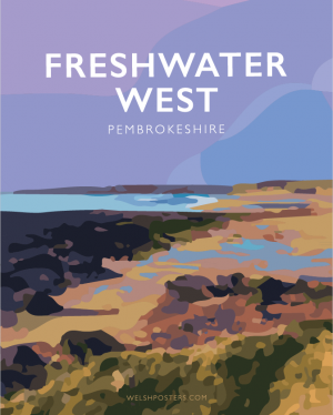 Freshwater West Pembrokeshire Beach Freshie Sir Benfro West South Wales Poster Print West Seaside Welsh Posters Travel Railway Wall Retro