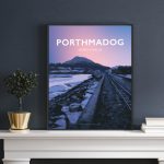 Porthmadog Cob Eifionydd Gwynedd Caernarfonshire Tremadog Bay North Wales Coastal Seaside Poster Print Welsh Posters gift