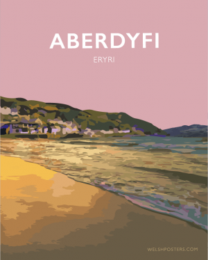 Aberdovey Aberdyfi Snowdonia Harbour Beach Gwynedd Eryri North Wales Coastal Seaside Poster Print Welsh Posters Railway Travel Gift