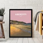 Aberdyfi Eryri Aberdovey Snowdonia Harbour Beach Gwynedd Eryri North Wales Coastal Seaside Poster Print Welsh Posters Railway Vintage Modern