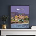 Conwy Castle Snowdonia Llandudno River Conwy North Wales Coastal Castles Poster Print Welsh Posters Travel Railway Gift