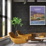 Conwy Castle Snowdonia Llandudno River Conwy North Wales Coastal Castles Poster Print Welsh Posters Travel Railway Gift Lush