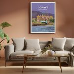 Conwy Castle Snowdonia Llandudno River Conwy North Wales Coastal Castles Poster Print Welsh Posters Travel Railway Gift Vibrant