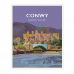 Conwy Castle Snowdonia Llandudno River Conwy North Wales Coastal Castles Poster Print Welsh Posters Travel Railway Gift Framed