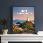 Ynys Llanddwyn Ynys Mon West Coast Anglesey Northwest Northern Wales Poster Print Seaside Welsh Posters Travel Lighthouse St Dwynwens Church Art Gift