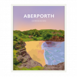 Aberporth Beach Cardigan Bay Welsh Posters Ceredigion Seaside Coastal Village Wales Poster Art Print West Travel Railway Framed