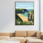 Beautiful Pembrokeshire Cove Coast Path Nationalpark Print Coastal Wales West Poster Welsh Posters Travel Railway