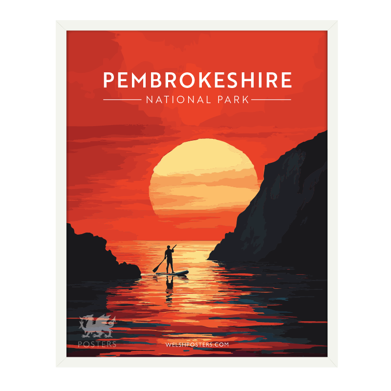 PEMBROKESHIRE SUP SUNSET Travel Poster - PEMBROKESHIRE SUP SUNSET