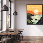 Pembrokeshire SUP welsh wales posters travel poster standup paddleboarding sunrise paddling print