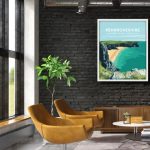 Pembrokeshire welsh wales posters travel poster arch coast retro design gift pembs