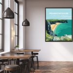 Pembrokeshire welsh wales posters travel poster arch coast retro design framed art