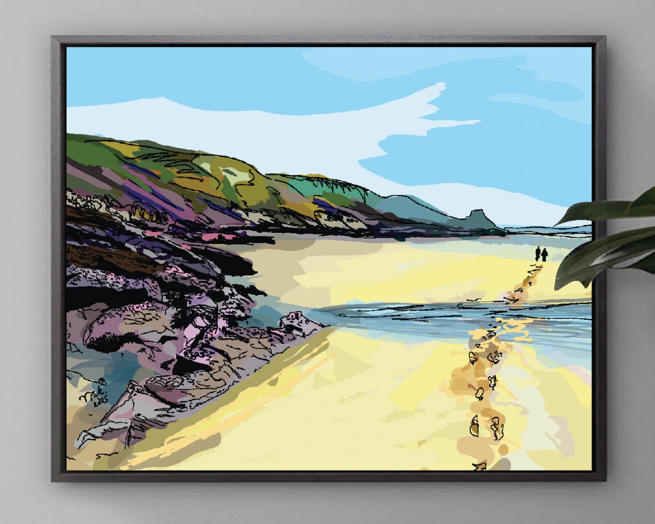 Walking to Rickets Head, Newgale (Limited Edition) Travel Poster ...
